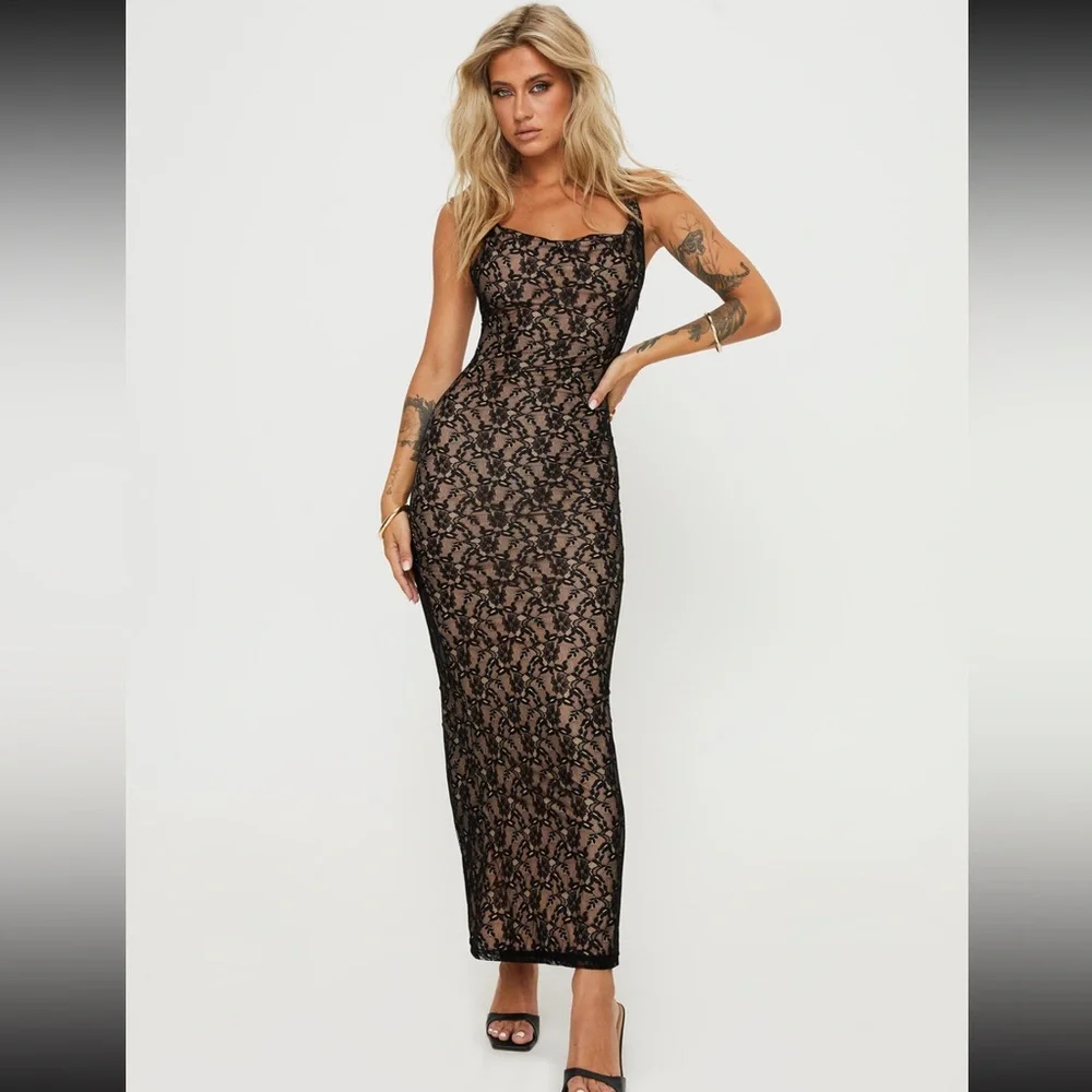 Lace Cowl Maxi Dress Princess Polly - Picture 2 of 12